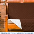 thumbnail image 3 of Subrtex Reversible Futon Slipcovers Washable Armless Couch Covers (70 Inch Width, Chocolate), 3 of 6