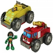 Teenage Mutant Ninja Turtles Pre-Cool Half Shell Heroes Mutations Fire Truck to Tank with Raphael Mutating Vehicle and Figure