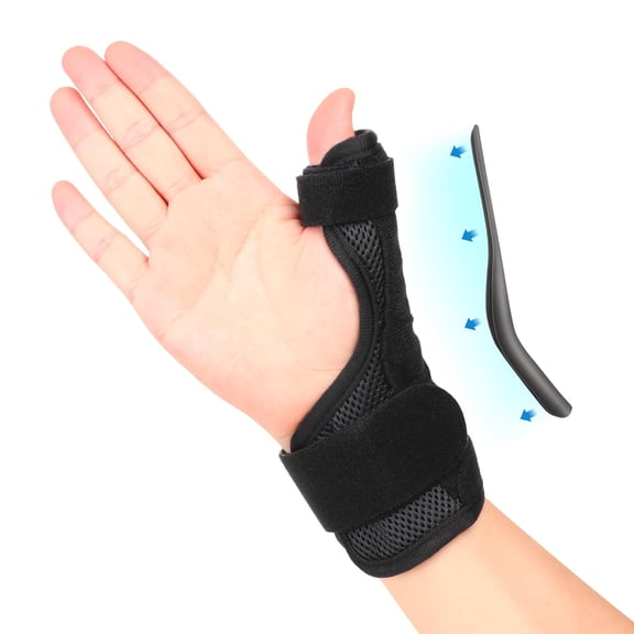 Genreen Thumb Brace for Men and Women, CMC Joint Thumb Spica Splint for Pain Relief, Tendonitis, Thumb Wrist Stabilization Support for Right or Left Hand (A-Black)
