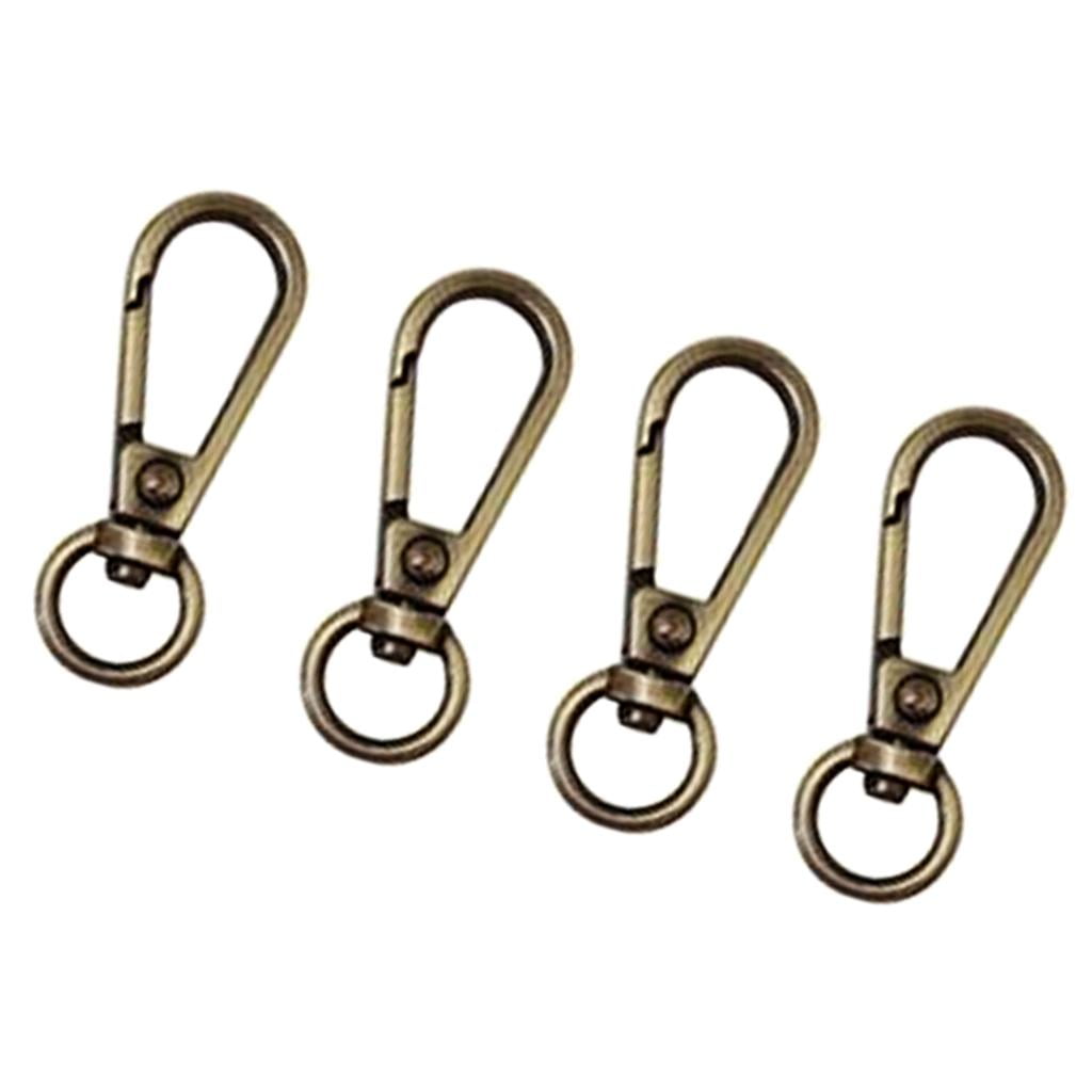 Set of 4 carabiners Lanyards Clips DIY Bag Clasp Bronze