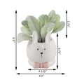 thumbnail image 2 of Flora Bunda CS4227E-WH 4' Lamb's Ear Ceramic Bunny With Pink Bow, 2 of 2