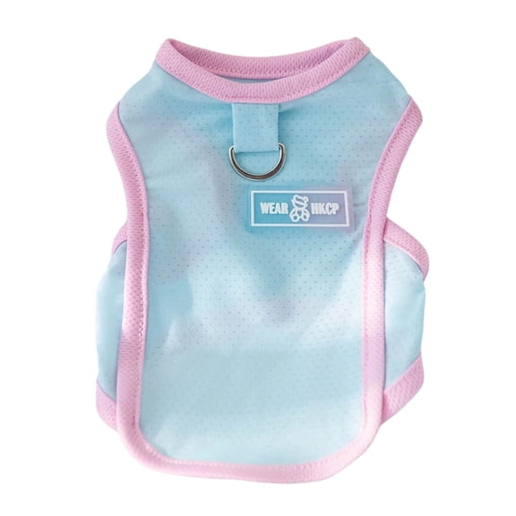 Breathable Mesh Pet Shirt Solid Color High Stretch With D Ring Blue Green For Small Medium Dogs Cats