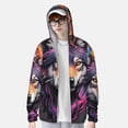thumbnail image 2 of Balery Colorful Wolf Head A Sudadera ligera de manga larga con capucha y protección solar UPF 50+ para hombre y mujer, ideal para pesca y running-X-Large, 2 of 7