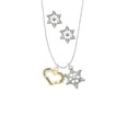 thumbnail image 2 of Delight Jewelry Goldtone Heart with 3 AB Crystals - Stronger Braver Smarter Silver tone Snowflake Charm Necklace and Stud Earrings, 2 of 4
