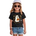 thumbnail image 5 of PEASKJP Halloween Shirts Kids Toddler Ghost Graphic Tee Spooky Season Fall Clothes (Black,3-4 Years), 5 of 7