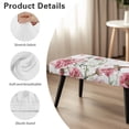 thumbnail image 6 of Jiueut Hummingbird Peony Flower Pattern Dining Bench Slipcover, Soft Seat Cushion Protector Washable Stretch Dining Bench Cover for Dining Room Living Room Kitchen, 6 of 7