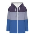 thumbnail image 3 of Fancifize Womens Oversized Striped Hoodies Fleece Sweatshirts Trendy Zip Up Color Block Outfits Casual Y2k Outwear Fall Winter Hooded Jackets, 3 of 4