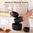 thumbnail image 3 of Onader 8-Piece Ceramic Bowls with Lid, Mixing Bowls Set of 4 for Kitchen Meal Prep Food Storage Leftover, Stoneware Serving Bowl for Cooking Baking, Matte Black, 3 of 11