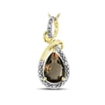 thumbnail image 2 of Star K� Drop Halo Pear Shape Genuine Smoky Quartz Pendant Necklace, 2 of 9