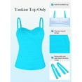 thumbnail image 3 of RELLECIGA Women's Ruched Bandeau Tankini Top Swimsuits, 3 of 11