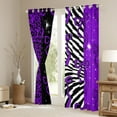 thumbnail image 3 of Homewish Fashion Leopard Print Black Out Curtains, Purple Princess Bow-tie Curtains Pack of 2 (42x63 Each), Mystic Glitter Stars Bedroom Curtains, Blackout Curtains Room Decor, 3 of 6