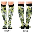 thumbnail image 4 of FORMRS Womens Knee High Socks Casual Long Thick Travel Daily Wear, 1 Pair, Gray Floral, 4 of 6