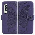 thumbnail image 2 of Dteck Galaxy Z Fold3 5G 7.6-inch Case,Magnetic Butterfly Pattern Leather Card Holder Wallet Case Kickstand Anti-Scratch Shookproof Protection Strap Cover for Samsung Galaxy Z Fold3 5G,Purple, 2 of 9