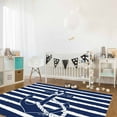 thumbnail image 3 of Area Rugs Indoor Non-Slip Rectangle Rug 4x6 Ft Navy Anchor Nautical Vintage Blue White Stripes Rug Rubber Backing Floor Mats Non Shedding Home Decor Carpet for Entryway Living Room, 3 of 8