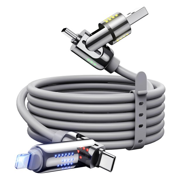Cable de carga MAGIC JOHN de 240 W, 4 en 1, USB C a Lightning de 2 m