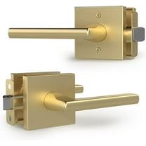 Mega Handles 4.29" Brass Lever Door Handle, Non-Locking Interior Set