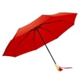 thumbnail image 2 of de lluvia, compacto, plegable de 8 varillas, de viaje ligero e impermeable para caminar al aire libre, senderismo, , Rojo, 2 of 10
