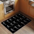 thumbnail image 2 of 2x3 Ft Entryway Area Rug, Halloween Black Kitchen Rug Runner Washable Floor Mat, Abstract Dancing Skull Skeletons Non Slip Indoor Door Mat Throw Carpet for Bathroom Living Room Bedroom, 2 of 8