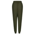 thumbnail image 4 of Gibobby Pantalones de chándal elásticos con cordón Cintura Salón Pantalones holgados Pantalones de mujer (Army Green, L), 4 of 5