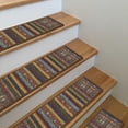 thumbnail image 4 of Ottomanson Non-Slip Rubberback Vintage Striped 8.5" x 26" Indoor Stair Treads, 7 Pack, Multicolor, 4 of 11