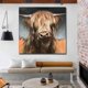 thumbnail image 2 of Cuadro de vaca de las tierras altas de una pieza impreso en lienzo, carteles de animales, imagen artística de pared para sala de estar, decoración moderna del hogar sin marco, 2 of 5