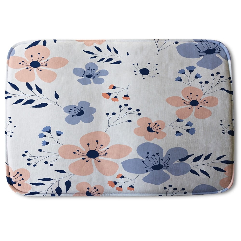 Bathmat - Pink & Blue Flowers (Bath Mats) - Walmart.com