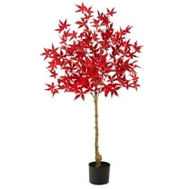 Nearly Natural 48" Maple Artificial Tree in Black Plastic Pot