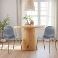 thumbnail image 4 of MAYEERTY Gray Set of 4 Modern Stackable Plastic Waterproof Dining Chairs, Metal Legs, Indoor/Outdoor Use, 4 of 6