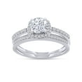thumbnail image 2 of AFFY 2.25CT Round White Cubic Zirconia Wedding Bridal Ring Set 14K White Gold over Silver-6, 2 of 5