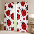 thumbnail image 2 of Homewish Cartoon Ladybugs Kitchen Curtains,Lovely Mushrooms Black Out Curtains Pack of 2 (42x63 Each),White Red, 2 of 6