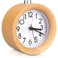thumbnail image 1 of Reloj despertador analógico de madera con repetición, reloj retro con esfera luminosa, reloj de mesa de madera vintage silencioso sin, 1 of 5