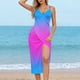 thumbnail image 2 of Mujeres Playa Cover-Ups Sarong con Correa Ajustable Y Transparente Drapeado, Blanco Flujo Resort Desgaste para la Piscina Y las Vacaciones, 2 of 9