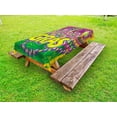 thumbnail image 1 of Mardi Gras Outdoor Tablecloth, Grunge Background with Colors Vivid Beads Vintage Letters Joyful Print, Decorative Washable Fabric Picnic Table Cloth, 58 X 84 Inches,Purple Green Yellow, by Ambesonne, 1 of 2