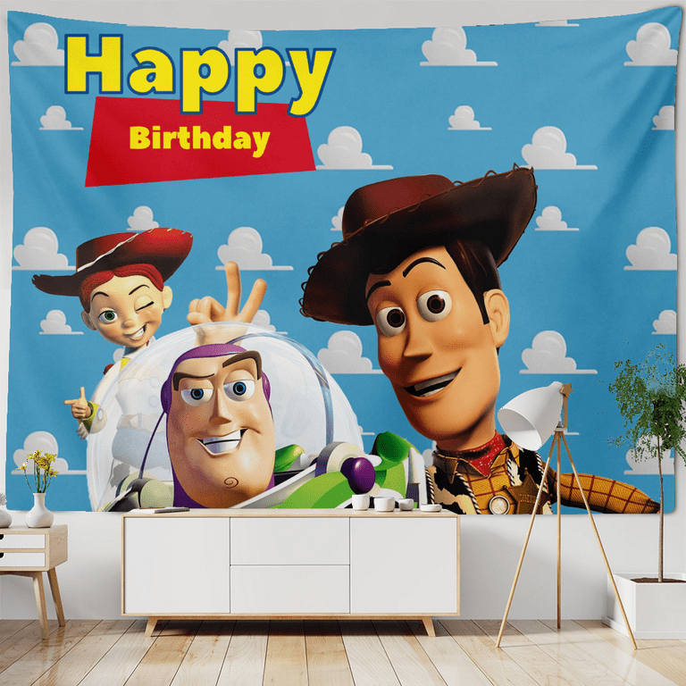 Toy Story Tapestry Wall Tapestry for Bedroom Aesthetic Happy ...