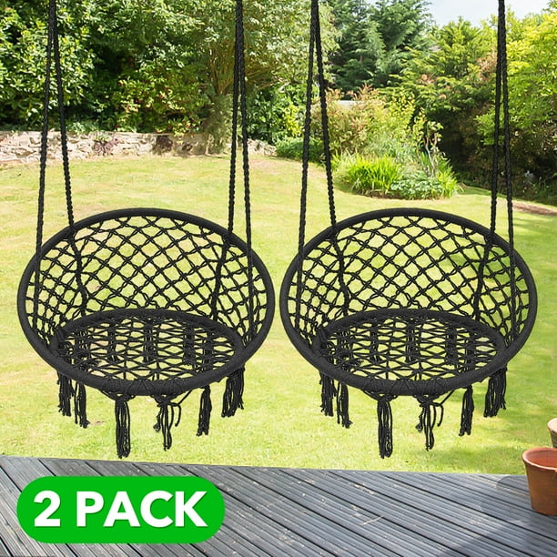 2 Pack Hammock Chair Swing Hammock Swing Chair Macrame Hanging Chair