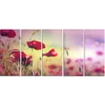 thumbnail image 2 of Beautiful Poppy Flower Garden - Floral Canvas Art Print, 2 of 3