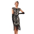 thumbnail image 6 of Elainilye Fashion 1920 Vintage Sequin Dress Studded Tassel Dress High-end Banquet Evening Dress Sleeveless V-neck Dress Prom Dress,Black, 6 of 6