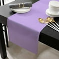 thumbnail image 3 of Purple Cotton Linen Small Table Runner 13 x 60 inch Modern Pure Lavender Purple Non-slip Rectangular Dining Table Decor for Wedding Party Holiday Dinner, 3 of 8