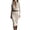 White, variant on Kukoosong Women's V-Neck Long Sleeve Knit Dress for Casual Office Wear, Mid-Calf Length Solid Color Polyester Dress