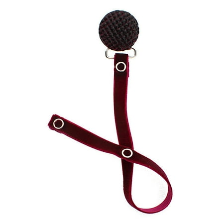 Quilted Crystal Pacifier Clip with Velvet Ribbon