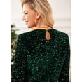 thumbnail image 6 of Cupshe Women's Green Sequin Embellished Long Sleeve Mini Dress, Size S-XL, 6 of 6