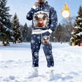thumbnail image 2 of Men's Christmas Printed Festive With Lined Graphic Sweater Matching Pants Holiday Season Navy M, 2 of 8