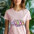 thumbnail image 5 of Emergency Nurse T-Shirt | Pastel Lettering with Stethoscope Graphic Tee, Azalea, Size M, 5 of 6