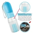 thumbnail image 6 of Dog Water Bottle with Food Container & Poop Bag Holder, 20 Oz Portable Pet Dispenser, Leak Proof Lock, for Drinking, Feeding, Travel, Walking and Hiking (Blue 20 Oz), 6 of 7