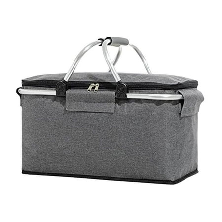 

Famure Insulated Cooler Bag Picnic Basket Aluminum Tube Camping Portable Foldable Picnic Bag Large Capacity Insulation Bag for Outdoor Activities