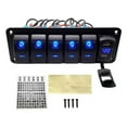 thumbnail image 1 of SPRING Waterproof 5 6 8 Gang Rocker Switch Panel LED Light For Car Marine Boat 12V 24V 6 Gang, 1 of 8