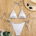 thumbnail image 2 of Womens Swimsuits Two Piece Summer Bikini Set with Halter Neck Side Ties Beachwear Silver Womens Bathing Suits M, 2 of 4