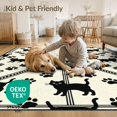 thumbnail image 4 of ODIKA Bordered Feline Motif Symmetrical Track Whimsical Round Print Refined Structured for Home Office, Gaming Room, Under Desk, Non-Slip Chair-Friendly, 4 of 7