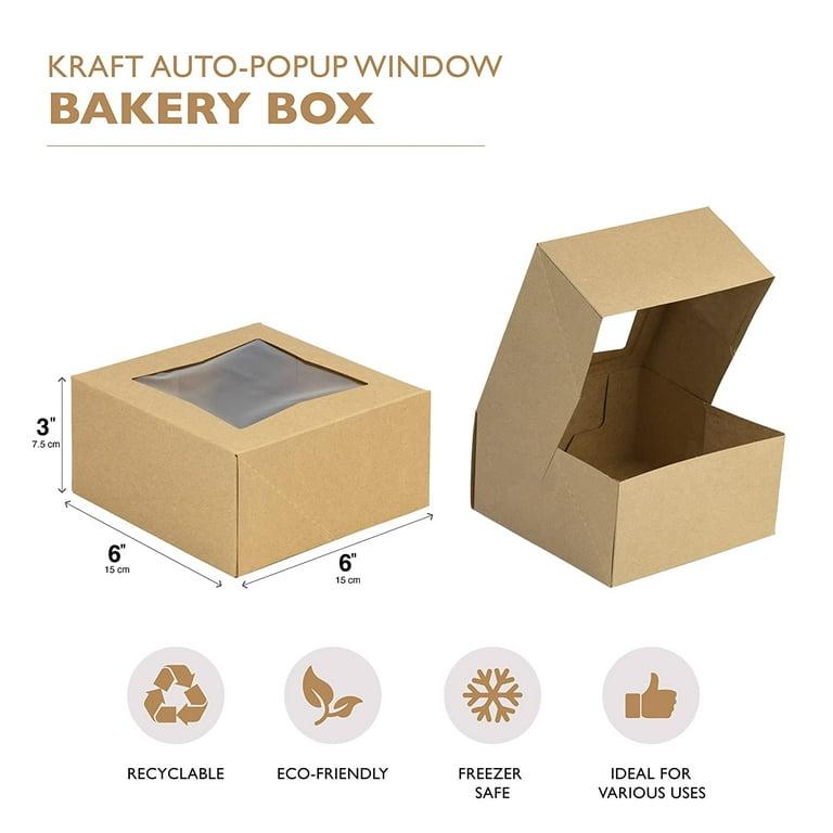 25pcs, Cake Boxes With Lids (5''x2.56''), Disposable Paper Boxes With Clear  Covers, Brown Charcuterie Boxes, Food Containers, Simple Bakery Box, For  Sandwich, Cakes, Cookies, Baking Tools, Kitchen Gadgets, Kitchen  Accessories, Home Kitchen