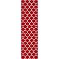 thumbnail image 1 of Tinsley Trellis Berry Red & Ivory Moroccan Lattice Modern Geometric Pattern 2' x 7'3" Runner Area Rug Soft Shed Free Easy to Clean Stain Resistant, 1 of 4